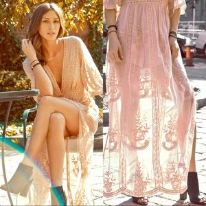 Lace maxi romper